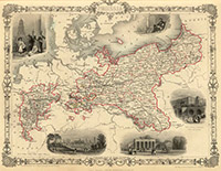 Карта Пруcсии. 1851 г.