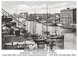 Königsberg (Pr.), Stadtkreis Königsberg Kranstraße  Königsberg, Innerer Hafen (Alter Hafen östlich der alten Eisenbahnbrücke)