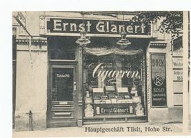 Tilsit, Stadt, Stadtkreis Tilsit Hohe Straße 78 Tilsit, Hohe Str. 78, Cigarren-Glanert Tilsit, Hohe Str. zwischen Wasserstr. und Saarstr. (fr. Kirchenstr.), südlicher Teil (Nr. 74-81)