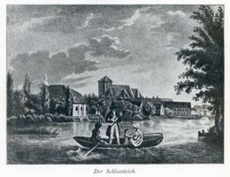 Königsberg (Pr.), Stadtkreis Königsberg  Königsberg (Pr.), Der Schloßteich, Zeichnung Königsberg, Schloßteich