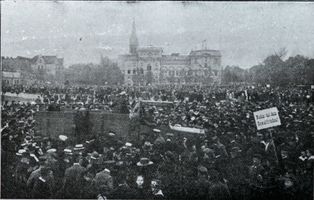 Tilsit, Stadt, Stadtkreis Tilsit  Tilsit, Massenversammlung gegen einen Gewaltfrieden auf dem Anger, 18.Mai 1919 