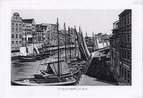 Königsberg (Pr.), Stadtkreis Königsberg  Königsberg, Pregel mit Fischbrücke III Königsberg, Stadtteil Altstadt (Umgebung des Schlosses)