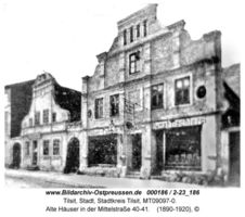 Tilsit, Stadt, Stadtkreis Tilsit Schlageterstraße (fr. Mittelstraße) 40-41  Tilsit, Alte Häuser, alte Hinterhöfe