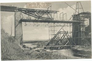 Angerapp, Stadt, Kreis Angerapp  Darkehmen, Wiederaufbau der gesprengten Eisenbahnbrücke 