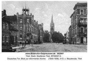 Tilsit, Stadt, Stadtkreis Tilsit Deutsches Tor  Tilsit, Reformierte Kirche, Kriegerdenkmal