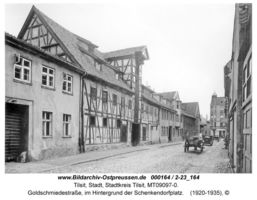 Tilsit, Stadt, Stadtkreis Tilsit Goldschmiedestraße 5-7  Tilsit, Alte Häuser, alte Hinterhöfe