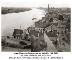 Tilsit, Stadt, Stadtkreis Tilsit Schloßplatz  Tilsit, südliches Memelufer östlich der Luisenbrücke