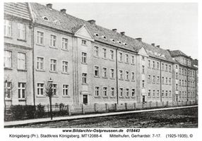 Königsberg (Pr.), Stadtkreis Königsberg Gerhardstraße 7-17  Königsberg, Stadtteil Mittelhufen