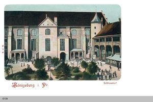 Königsberg (Pr.), Stadtkreis Königsberg  Königsberg, Schloßhof am Blutgericht, coloriert 