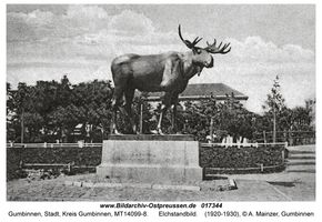 Gumbinnen, Stadt, Kreis Gumbinnen Magazinplatz  Gumbinnen, Elchdenkmal