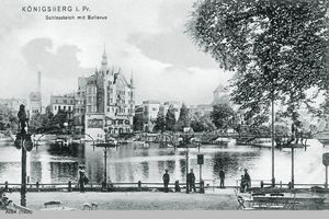 Königsberg (Pr.), Stadtkreis Königsberg  Königsberg, Schloßteich, Schloßteichbrücke mit Bellevue Königsberg, Schloßteichbrücke