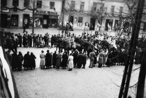 Tilsit, Stadt, Stadtkreis Tilsit Deutsche Straße Tilsit, Hohe Str., Umzug am 1. Mai 1933, historische Uniformen II, wo?? Tilsit, Veranstaltungen, Feste