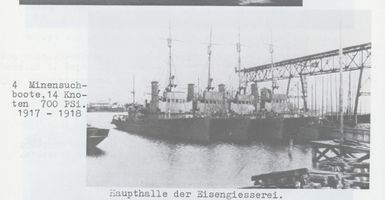 Königsberg (Pr.), Stadtkreis Königsberg  Königsberg, Uniongießerei, Werft , 4 Mienensuchboote, 14 Knoten, 700 PSi. Königsberg, Union-Giesserei
