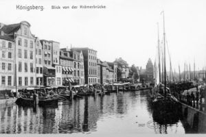 Königsberg (Pr.), Stadtkreis Königsberg Fischmarkt Königsberg, Blick von der Krämerbrücke II Königsberg, Pregel