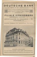 Königsberg (Pr.), Stadtkreis Königsberg Kneiph. Langgasse Königsberg (Pr.),  Kneiph. Langgasse, Deutsche Bank Königsberg, Anzeigen