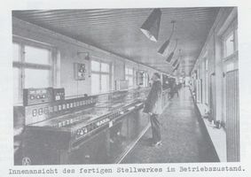 Königsberg (Pr.), Stadtkreis Königsberg  Königsberg, Bahnhof, Innenansicht des fertigen Stellwerkes Königsberg, Hauptbahnhof