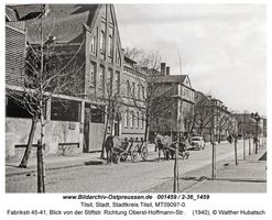 Tilsit, Stadt, Stadtkreis Tilsit Fabrikstraße 41-45  Tilsit, südliche Innenstadt nördl. Schloßmühlenteich, westl. Teil zwischen Clausiusstr. (inkl.) und Wasserstr. (exkl.)