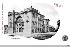 Tilsit, Stadt, Stadtkreis Tilsit  Tilsit, Stadttheater von Nordosten V Tilsit, Theater