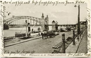 Tilsit, Stadt, Stadtkreis Tilsit  Tilsit, Hafenpartie an der Königin-Luise-Brücke 