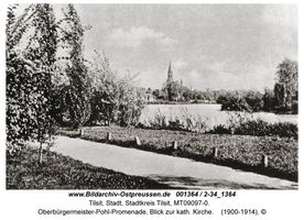 Tilsit, Stadt, Stadtkreis Tilsit Oberbürgermeister-Pohl-Promenade  Tilsit, nördliches und westliches Schloßmühlenteich-Ufer