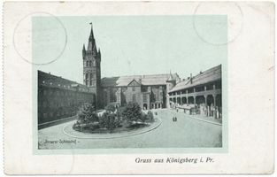 Königsberg (Pr.), Stadtkreis Königsberg  Königsberg, Schloßhof mit Schloßkirche Königsberg, Schloßkirche
