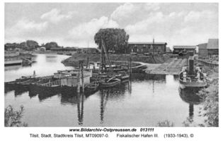 Tilsit, Stadt, Stadtkreis Tilsit   Tilsit, Fiskalischer Hafen an der Dammstr., fr. Tilszele-Hafen
