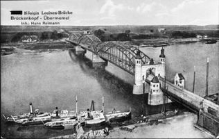 Tilsit, Stadt, Stadtkreis Tilsit  Tilsit, Luisen-Brücke, Blick vom Turm der Deutschen Kirche V Tilsit, Luisen-Brücke
