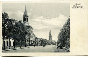 Tilsit, Stadt, Stadtkreis Tilsit  Tilsit, Rathaus u. Deutsche Kirche I 