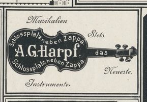 Königsberg (Pr.), Stadtkreis Königsberg Schloßplatz Königsberg (Pr.), Schloßplatz, Musikalien -  Instrumente, A. G. Harpf Königsberg, Anzeigen