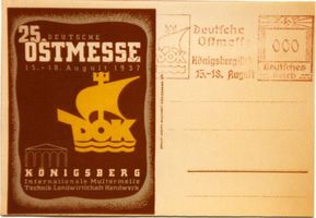 Königsberg (Pr.), Stadtkreis Königsberg  Königsberg, Deutsche Ostmesse, Messekarte Königsberg, Ostmesse