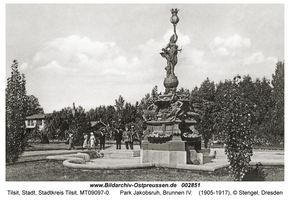 Tilsit, Stadt, Stadtkreis Tilsit   Tilsit, Park Jakobsruh, Brunnen und Skulpturen