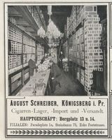 Königsberg (Pr.), Stadtkreis Königsberg Bergplatz 13-14 Königsberg (Pr.), Bergplatz, Cigarren-Lager, August Schreiber Königsberg, Anzeigen