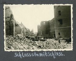 Königsberg (Pr.), Stadtkreis Königsberg Schloßstraße Königsberg (Pr.), Schloßstraße mit Schloss, Kriegszerstörungen Königsberg, Zweiter Weltkrieg und das Ende