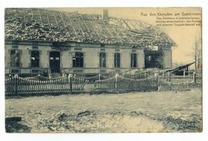Gumbinnen, Stadt, Kreis Gumbinnen  Gumbinnen, Schröderlauken, Gutshaus, Zerstörungen Gumbinnen, 1. Weltkrieg