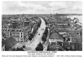 Tilsit, Stadt, Stadtkreis Tilsit Deutsche Straße  Tilsit, Luftbilder und Panoramen