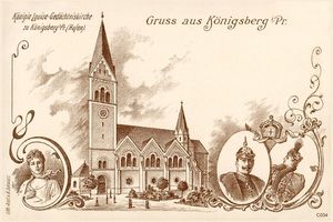 Königsberg (Pr.), Stadtkreis Königsberg Luis-Ferdinand-Allee Königsberg, Louisenkirche Kunstdruck 