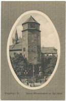 Königsberg (Pr.), Stadtkreis Königsberg  Königsberg (Pr.), Schloß, Nordostecke mit Haberturm und Herzog Albrecht Denkmal Königsberg, Schloß