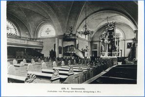 Königsberg (Pr.), Stadtkreis Königsberg  Königsberg (Pr.), Tragheimer Kirche, Innenansicht Königsberg, Nördliche Innenstadt westlich des Schloßteiches (Tragheim)