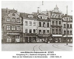 Königsberg (Pr.), Stadtkreis Königsberg Börsenstraße  Königsberg, Stadtteil Haberberg (südlich des Alten Pregels)