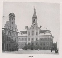Tilsit, Stadt, Stadtkreis Tilsit Schenkendorfplatz Tilsit, Schenkendorfplatz mit Rathaus und Blaurockschem Haus II Tilsit, Blaurocksches Haus