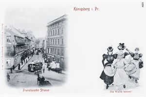 Königsberg (Pr.), Stadtkreis Königsberg Französische Straße Königsberg, Französische Straße, mit Illustration  Die Wache kommt  