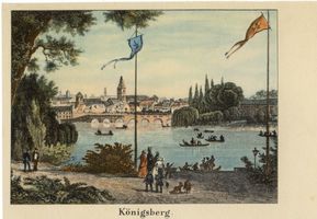 Königsberg (Pr.), Stadtkreis Königsberg  Königsberg (Pr.), Schloßteich mit Schloßbrücke um 1827 Königsberg, Schloßteichbrücke