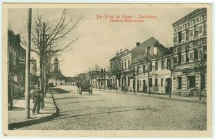 Angerapp, Stadt, Kreis Angerapp  Darkehmen, Zerstörungen in der Mühlenstraße im 1. Weltkrieg Erster Weltkrieg