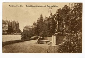 Königsberg (Pr.), Stadtkreis Königsberg Schlossteichpromenade Königsberg (Pr.), Schloßteichpromenade mit Bogenschützen II Königsberg, Schloßteich