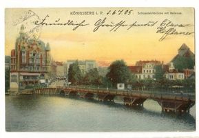 Königsberg (Pr.), Stadtkreis Königsberg  Königsberg (Pr.), Schloßteichbrücke mit Bellevue II Königsberg, Schloßteichbrücke