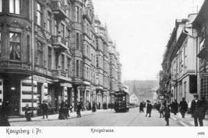 Königsberg (Pr.), Stadtkreis Königsberg Straße der SA Königsberg, Königstraße mit Straßenbahn vom Rossgärter Markt 
