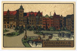 Königsberg (Pr.), Stadtkreis Königsberg  Königsberg (Pr.), Schloßteichpromenade - Lithographie Königsberg, Schloßteich