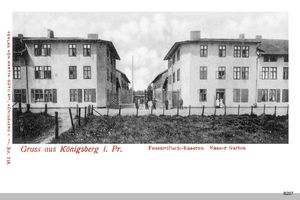Königsberg (Pr.), Stadtkreis Königsberg Nasser Garten Königsberg, Fußartillerie Kaserne Königsberg, Kasernen, Militärisches