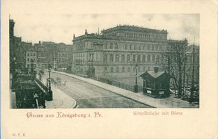 Königsberg (Pr.), Stadtkreis Königsberg  Königsberg (Pr.), Köttelbrücke mit Börse Königsberg, Stadtteil Kneiphof
