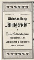 Königsberg (Pr.), Stadtkreis Königsberg  Königsberg, Innerer Schloßhof, Weinhandlung  Blutgericht , David Schindelmeisser Königsberg, Anzeigen